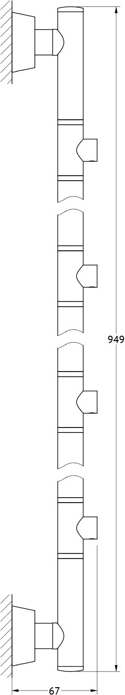VIZ 076 Штанга для 4-х аксессуаров 95 cm FBS Vizovice - Вид №1