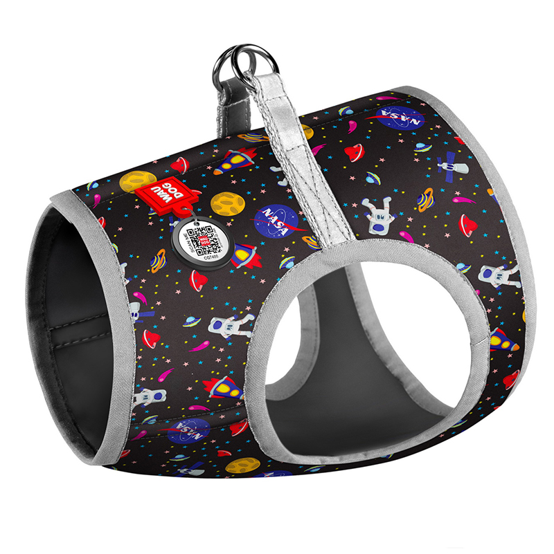 ПР0053660 Шлейка для собак Waudog с рисунком NASA (XS3, обхват груди 32-35см, обхват шеи 22-24см) COLLAR 