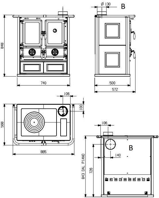 LA NORDICA EXTRAFLAME Дровяная печь с внешней облицовкой майоликой sun-id-1362629 - Вид №2
