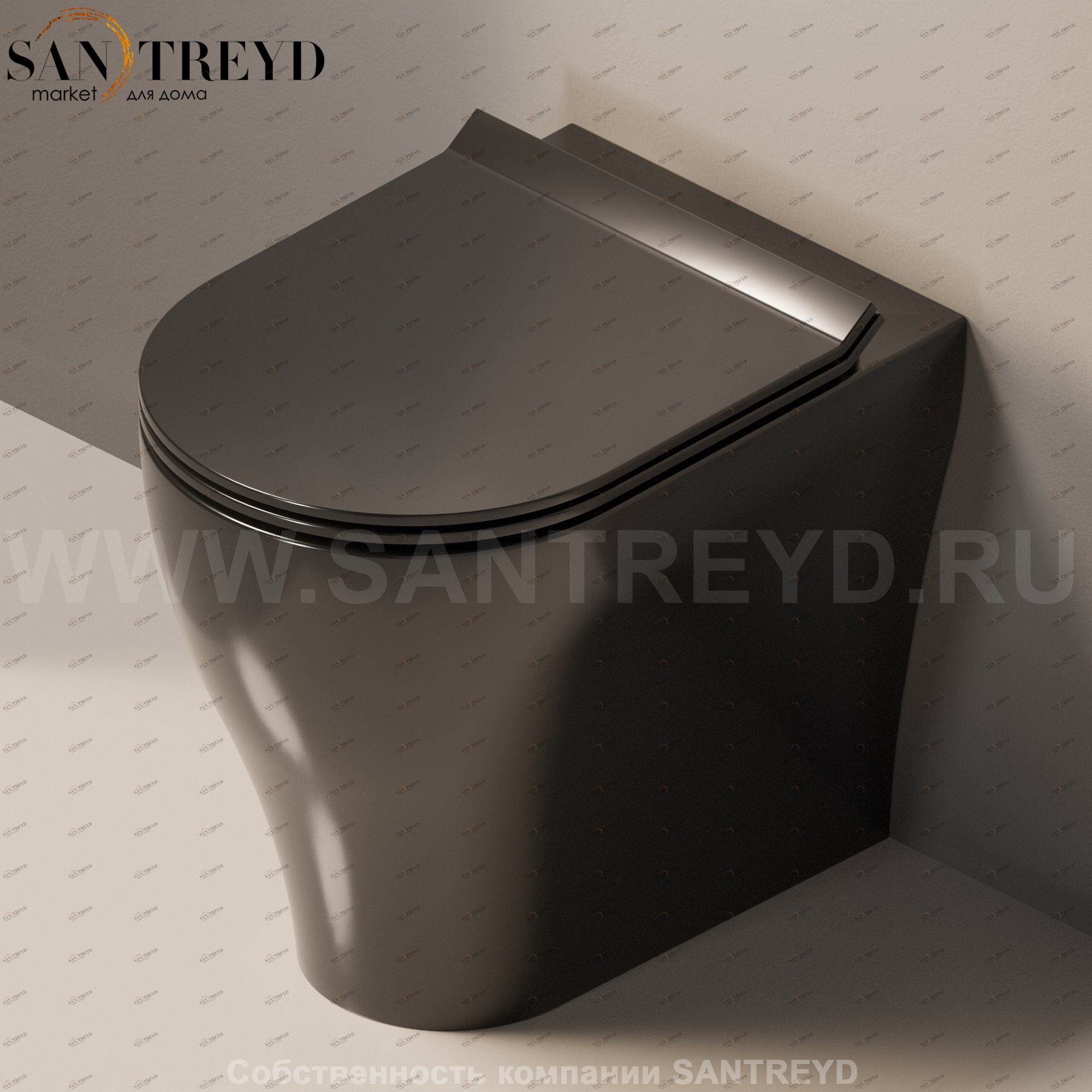 AP117RG9017 Приставной унитаз напольный Черный Ceramica Flaminia App Италия