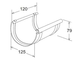 Простое соединение желоба с металлическим эффектом 125