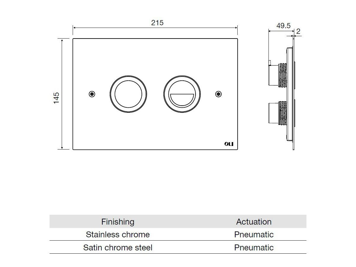 Полированная стальная туалетная панель управления OLI TREND ARCH-00106426 - Вид №1