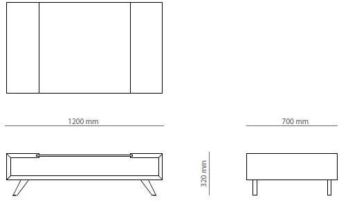 PRADDY Низкий деревянный журнальный столик в современном стиле с журнальной стойкой для гостиной  Ml256  - Вид №2