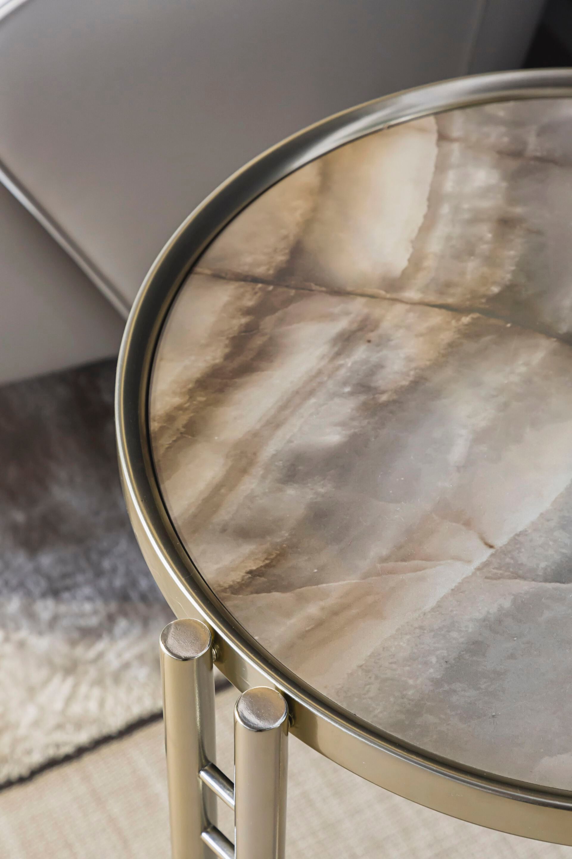 Высокий круглый сервировочный столик из керамогранита Bizzotto Italia Atmosphera ARCH-00109023 - Вид №3