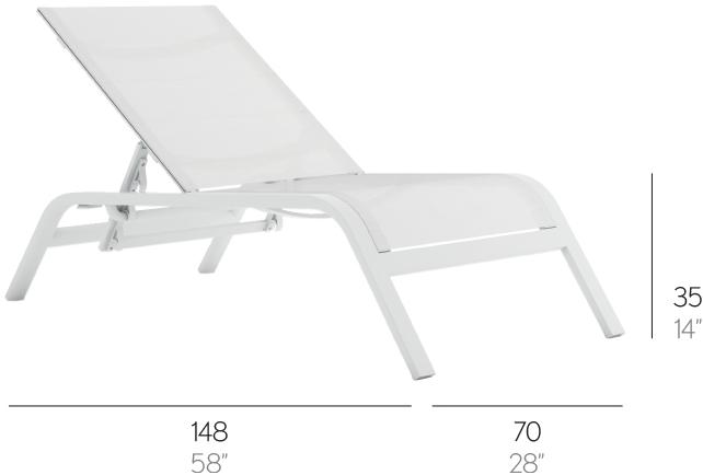 GANDIABLASCO Шезлонг с откидной спинкой из batyline® Stack sun-id-1360843 - Вид №5