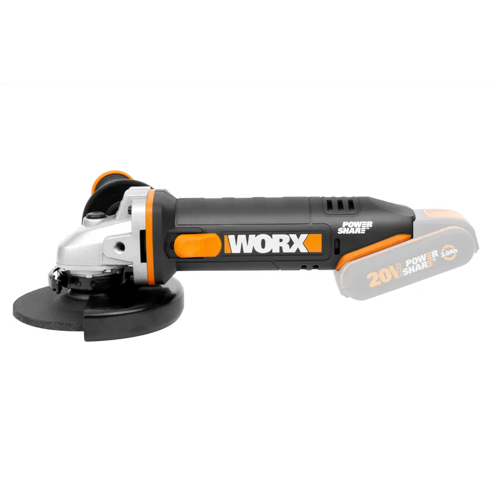 УШМ (болгарка) аккумуляторная Worx WX803.9, 20 В Li-ion, 125 мм, без АКБ STLM-2036692 - Вид №1