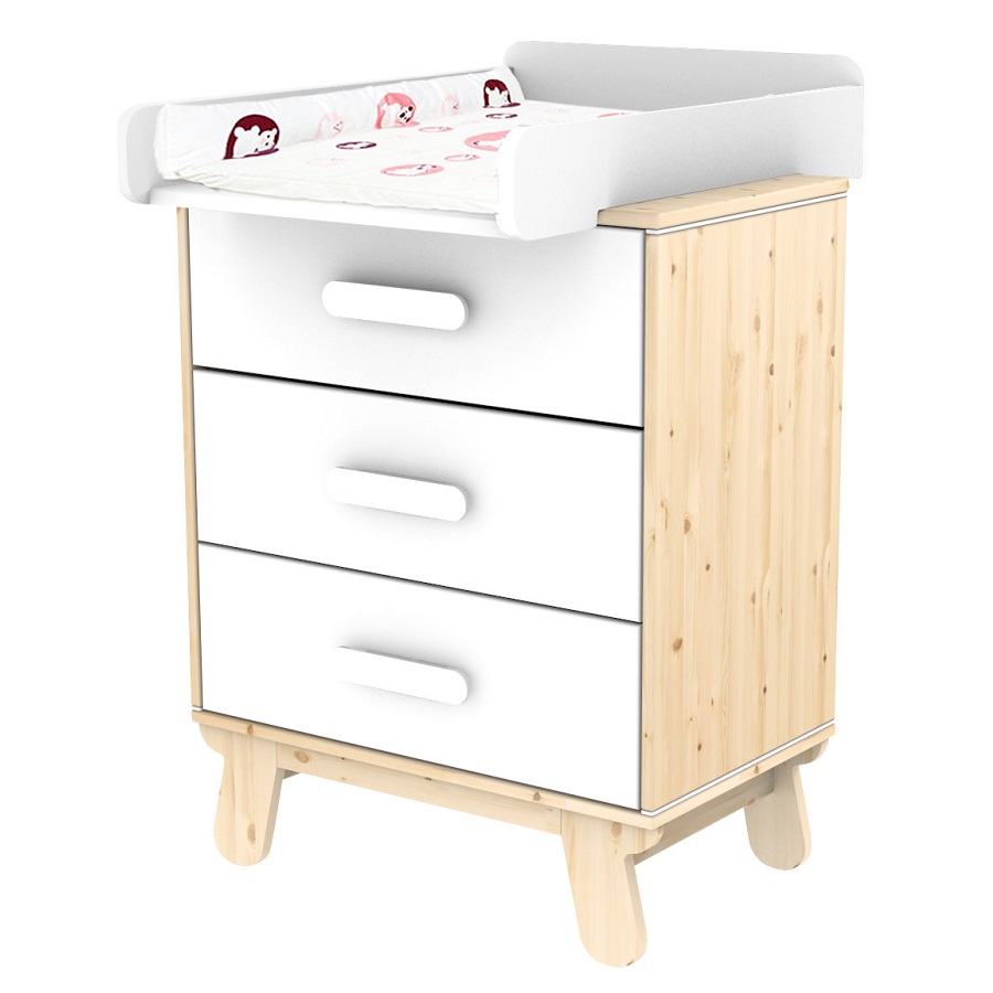 Стол пеленальный Flexa Näst с тремя ящиками, белый 901074880 - Вид №2