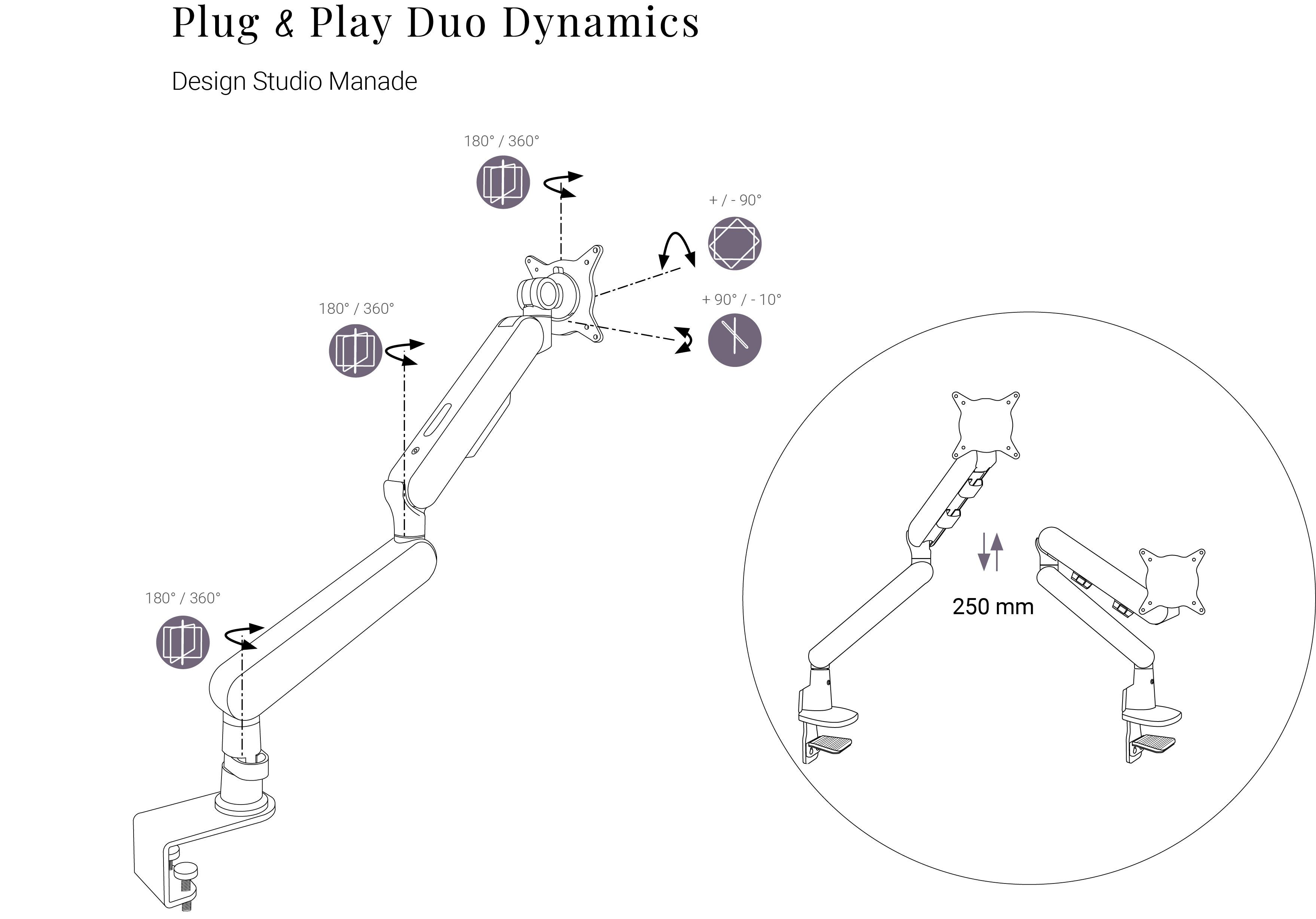 Настольная подставка для монитора / телевизора Manade Plug &amp ARCH-00101743 - Вид №7
