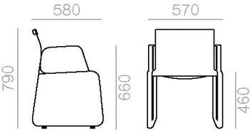 Andreu World Садовый стул из стали с подлокотниками Aire outdoor sun-id-1506350 - Вид №3
