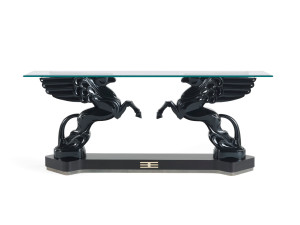 Консоль из дерева и стекла