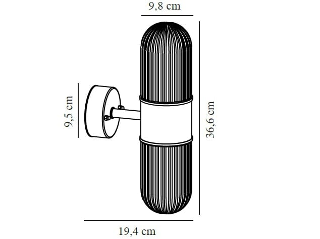 Металлический и стеклянный настенный светильник Nordlux KONYO ARCH-00054645 - Вид №3