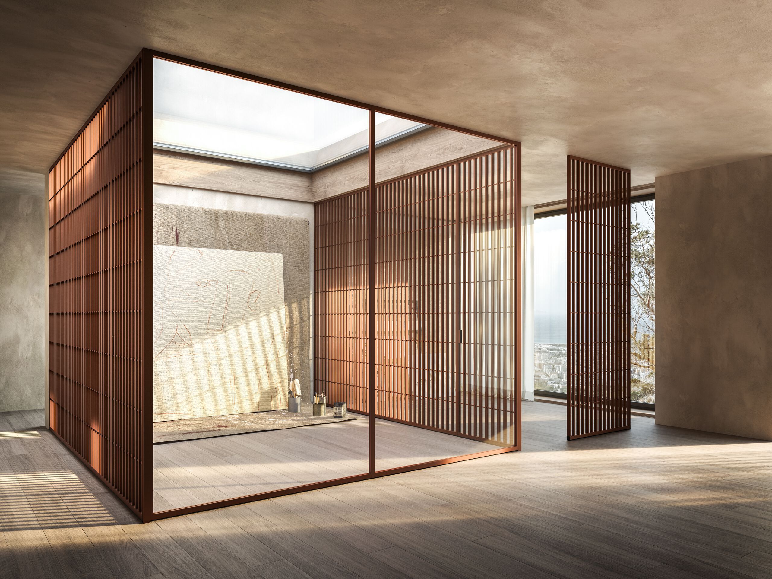 Система каркасных стеклянных панелей и распашных дверей ADL MYROOM ARCH-00132209 - Вид №1