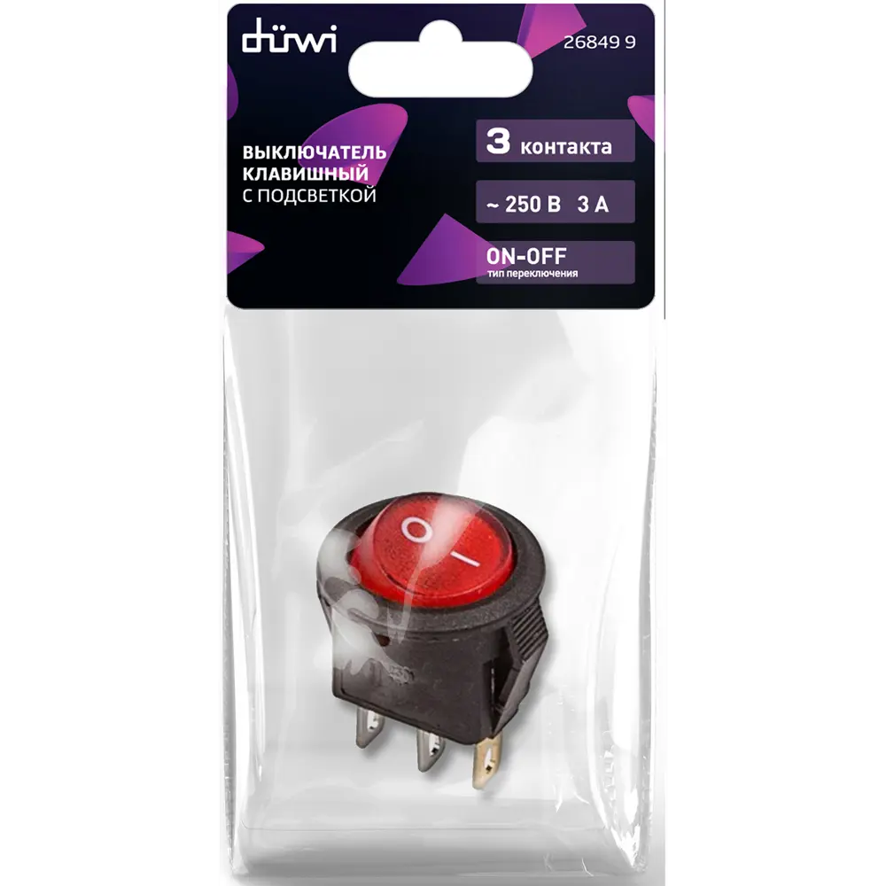 82631615 Выключатель Duwi RWB-106 Micro с подсветкой STLM-1117708 Santreyd  - Вид №1