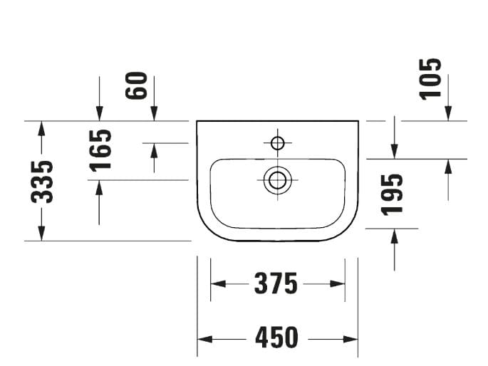 Керамическая подвесная раковина с переливом Duravit D-Code ARCH-00038707 - Вид №4