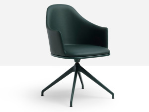 Кожаный стул с подлокотниками