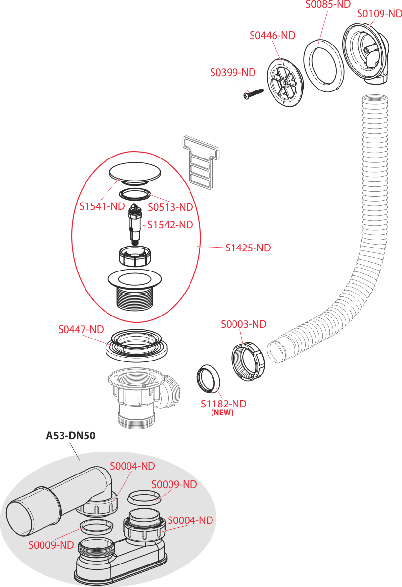 Сифон для ванны CLICK/CLACK, металл ALCAPLAST A505CKM - Вид №2