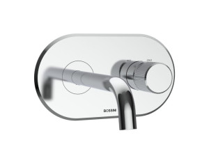 Смеситель для раковины из хромированной латуни с пластиной