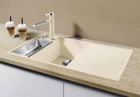 523488 Кухонная мойка Blanco Axia III 6 S-F доска ясень чаша справа, кофе  Blanco Axia Кофе