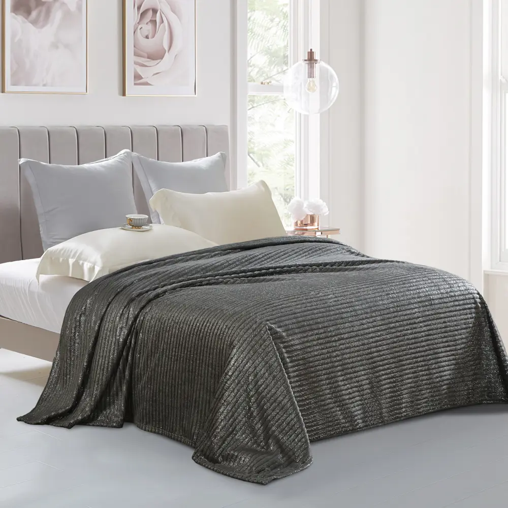 Плед Alitea 180x200 см велсофт цвет графит 89337506 STLM-2001170 СТОЛИЦА ТЕКСТИЛЯ - Вид №4