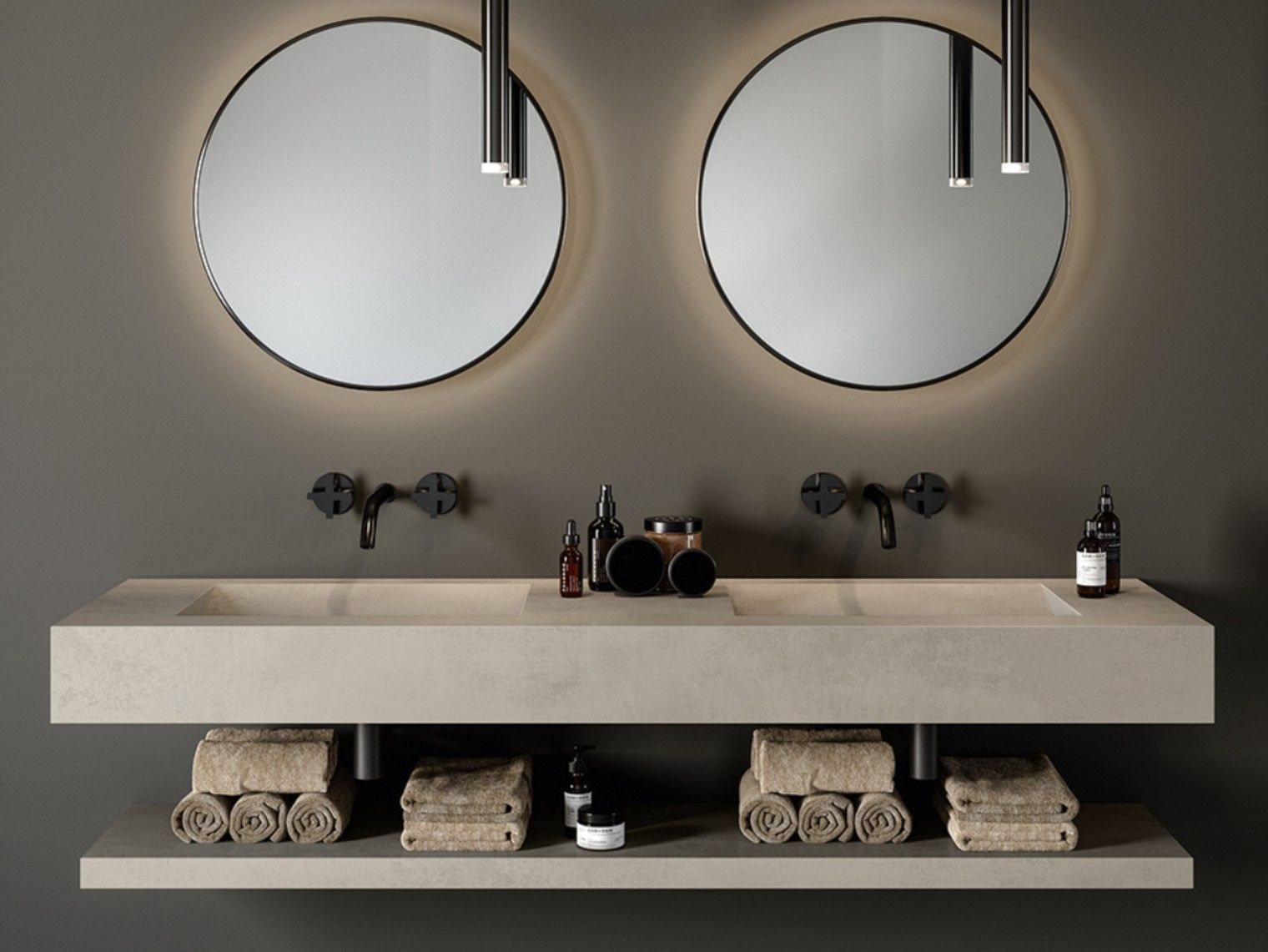 Двойная подвесная раковина из керамогранита Atlas Concorde Habitat Contract ARCH-00111586