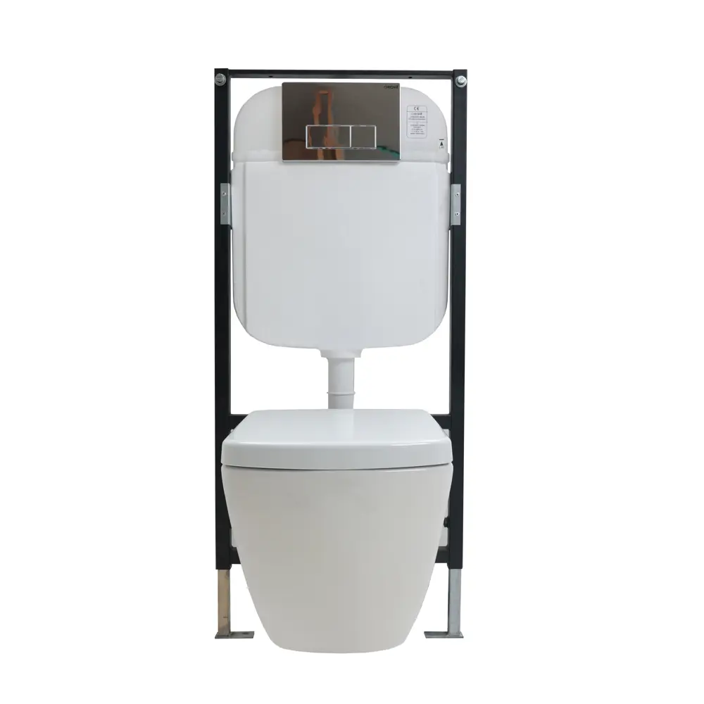 Комплект инсталляция с унитазом Creavit Tetra TP326-11CB00E-0000, с микролифтом, клавиша цвет хром 89348663 STLM-2064023