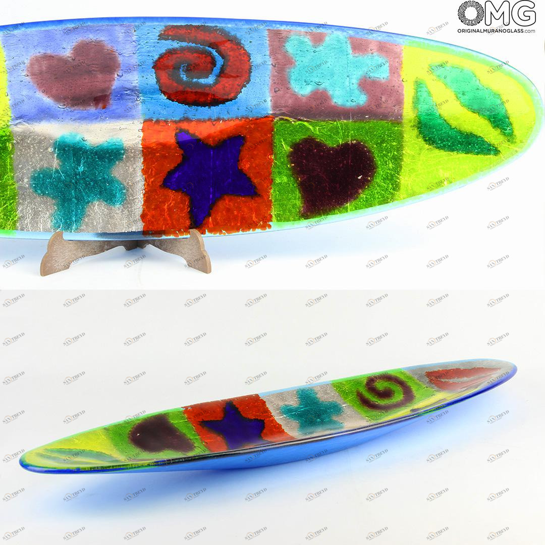 2208 ORIGINALMURANOGLASS Декоративное блюдо из муранского стекла Rich - Pop Art 60 см 