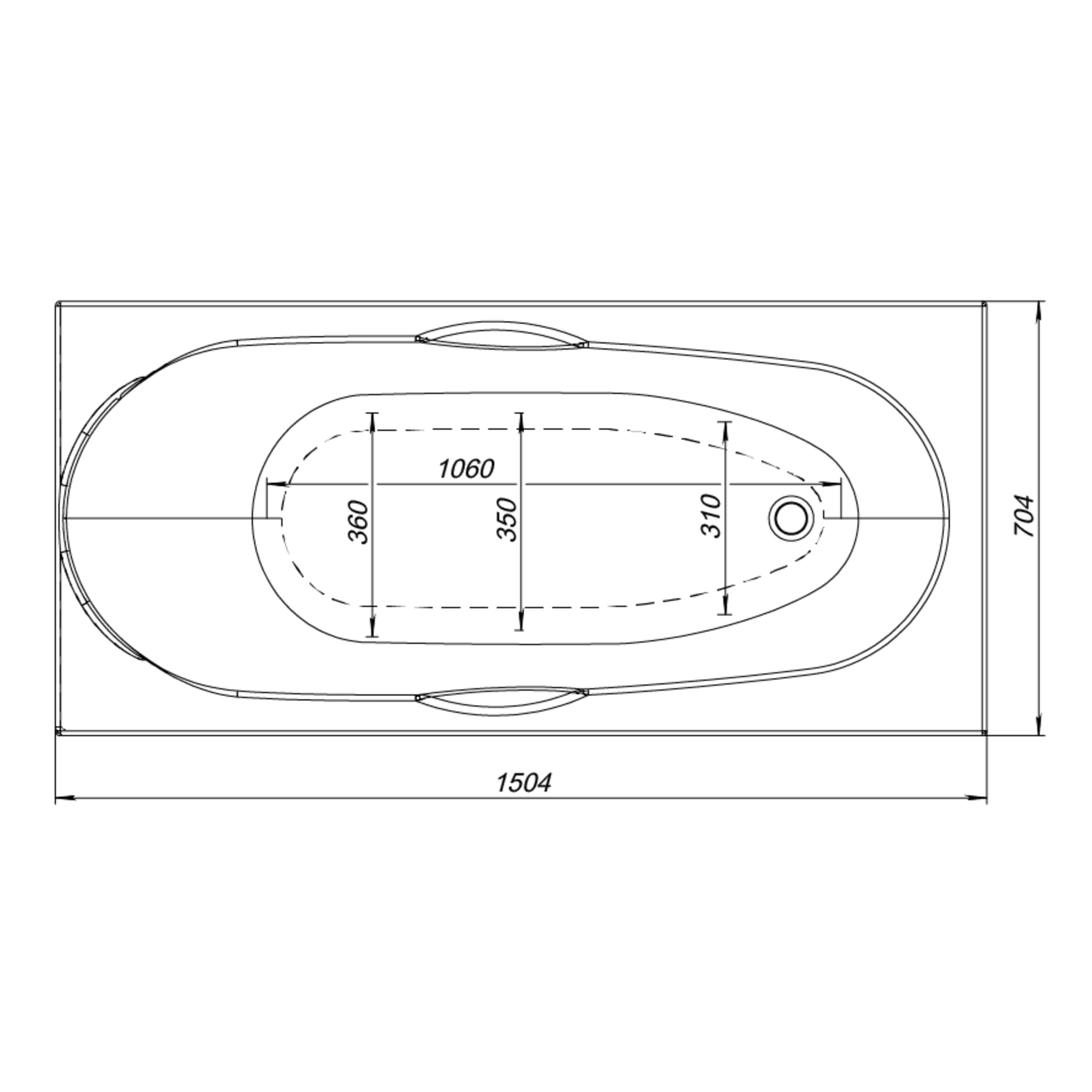 82404651 Ванна акрил 150x70 см Bliss Santreyd - Вид №3
