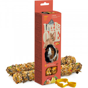 ПР0033549 Лакомство для грызунов Палочки для морских свинок, кроликов и шиншилл с фруктами 2х60г Little one