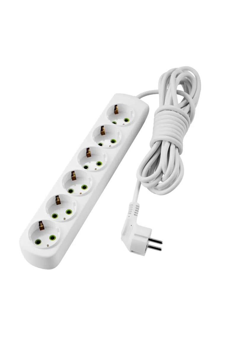 LETITIA Удлинитель с заземлением 6 входа 5 метра белый LEZARD 721-0605-601