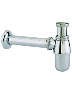 130400 000 00  Сифон для умывальника с розеткой и розеткой, регулируемый по высоте 35/90 мм, хромированная латунь Valentin Хром