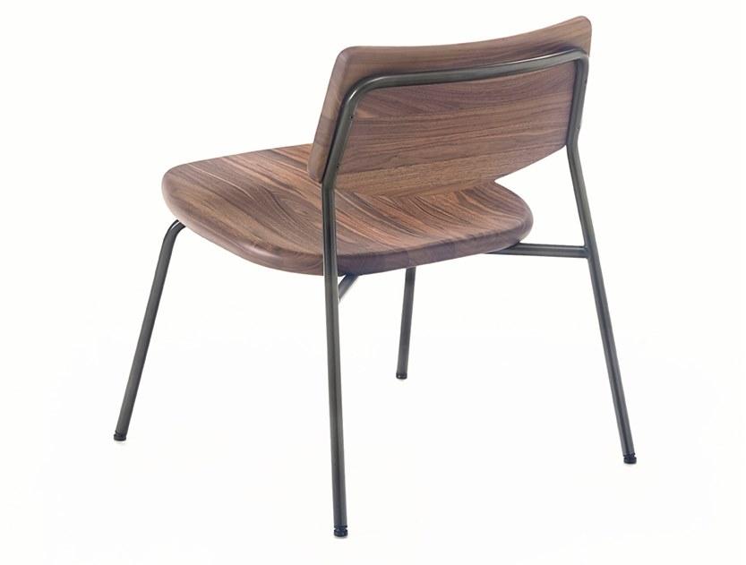 BassamFellows Штабелируемое кресло из нержавеющей стали и дерева Pipe Cb-584 - Вид №3