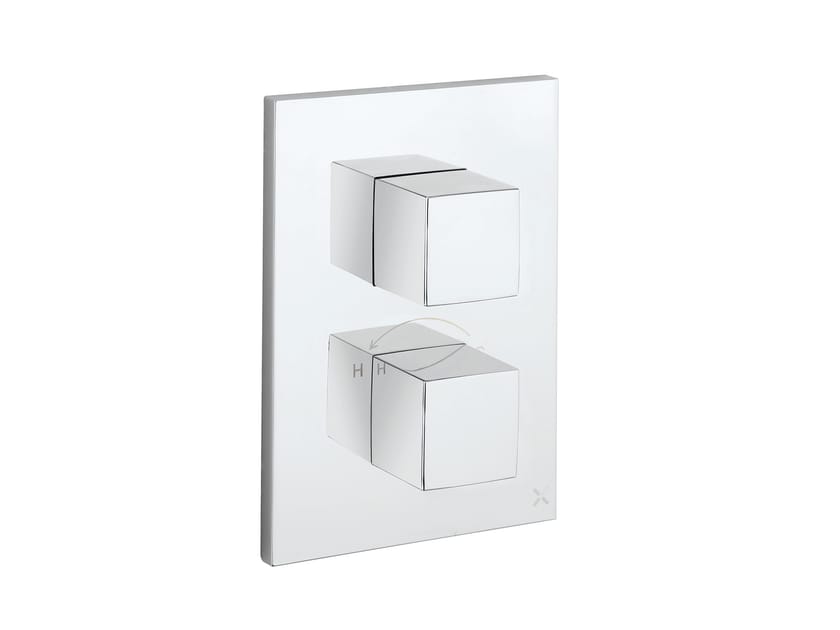 Термостатический смеситель для душа с 2 отверстиями и пластиной CROSSWATER WATERSQUARE, VERGE ARCH-00141343