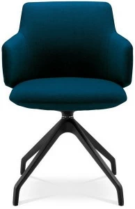 LD Seating Кожаное кресло для конференций на эстакаде с подлокотниками Melody meeting 360, f90-bl