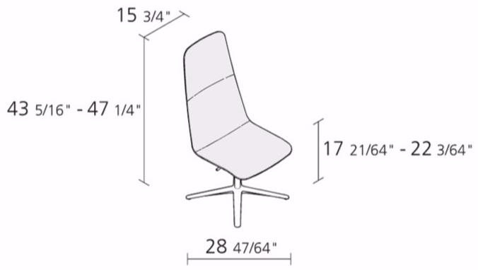Alias Кресло вращающееся на 4-х спицах с высокой спинкой Slim sun-id-1507456 - Вид №4