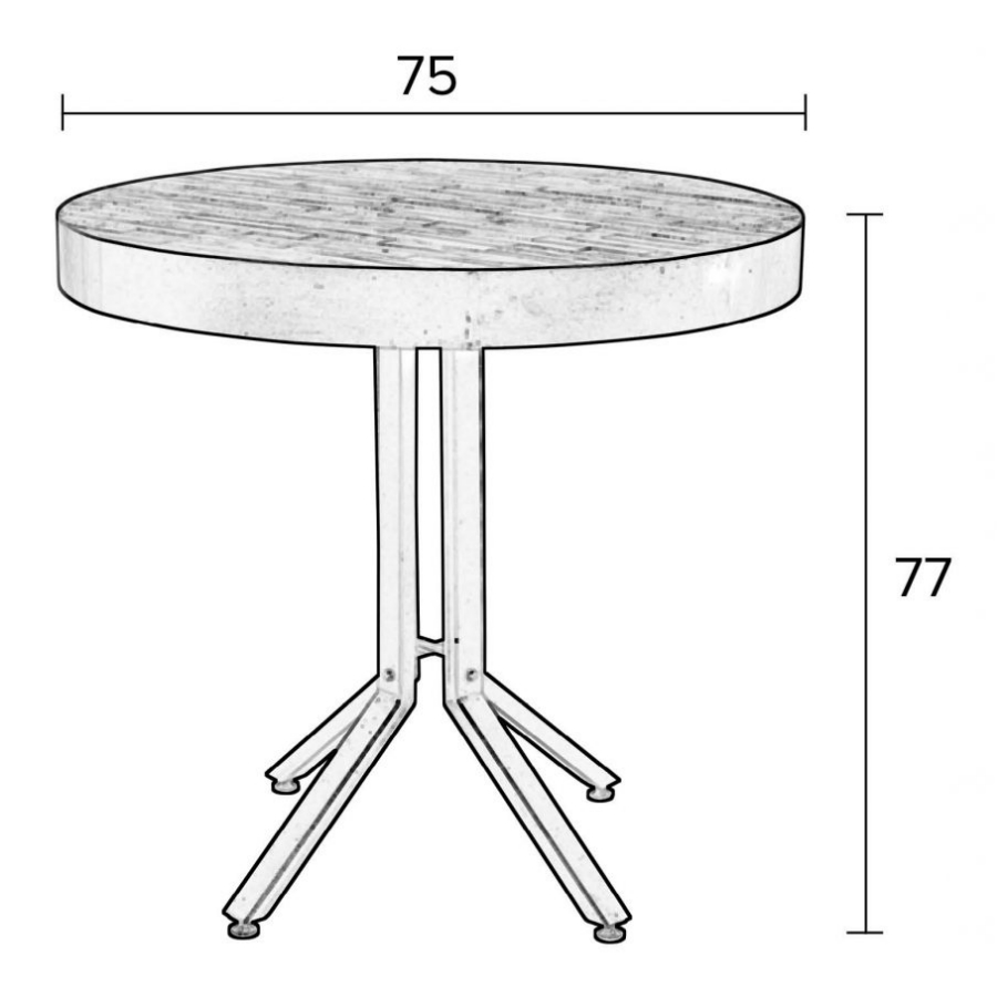 Стол Maze, круглый, дерево White Label Living 2100085 - Вид №6