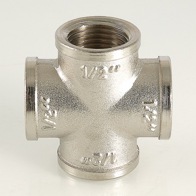 VTr.760.N.0004 Фитинг резьбовой – крестовина Valtec 1/2"  - Вид №13