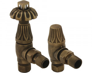 HAN004 Входной термостатический клапан радиатора Crocus Wheel 15 мм (античная латунь) Сarronheating