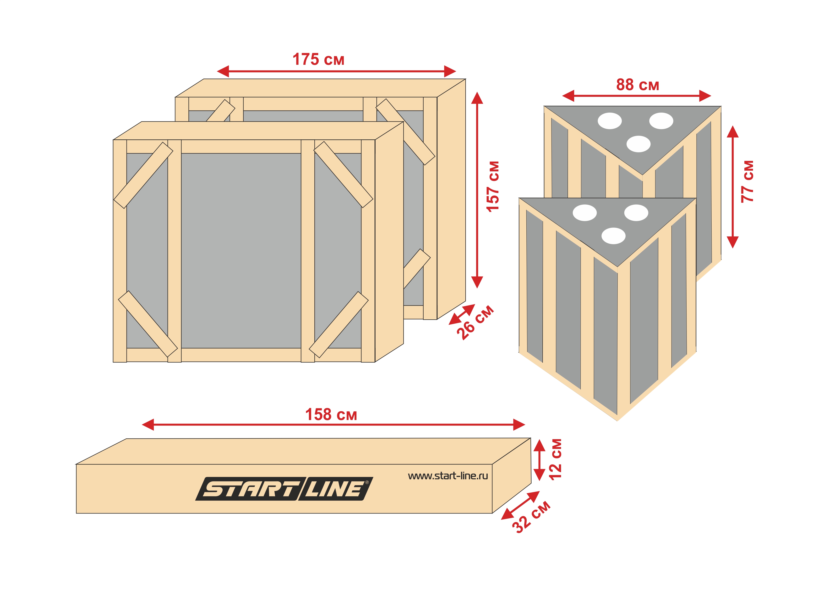 Теннисный стол бетонный антивандальный start line city power outdoor Start Line sun-id-2068340 - Вид №4