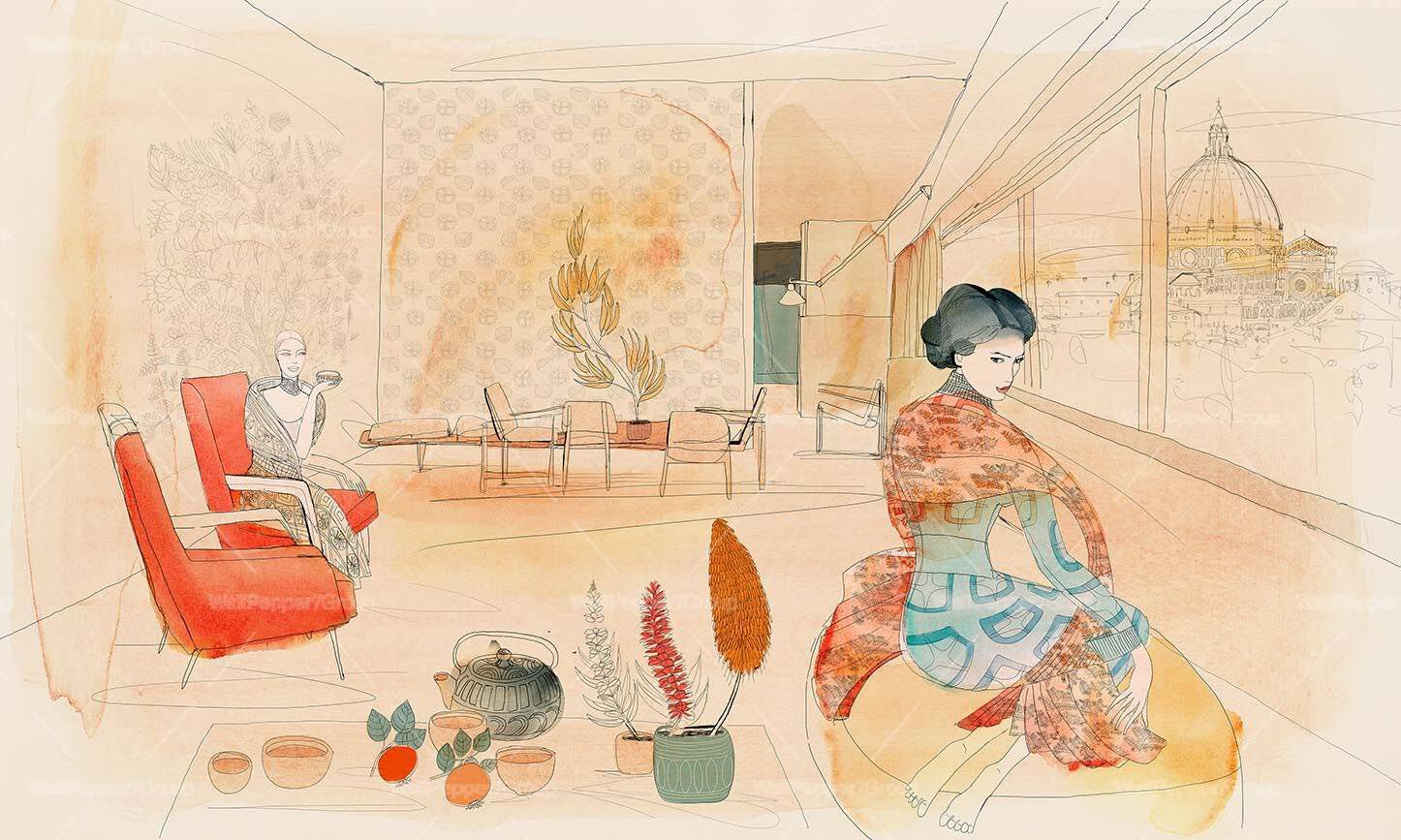 Carta da parati multicolor, PVC free, eco-friendly, lavabile WallPepper нюансы ARCH-00023086 - Вид №2