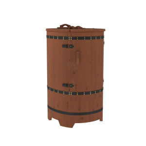 1645 Фитобочка прямая "Стандарт" вишня, покрытие тиковым маслом, фурнитура черная Alyarus