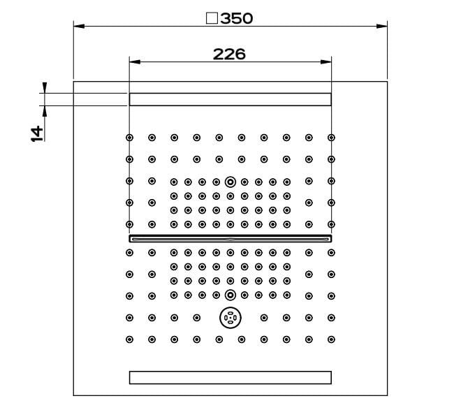 Квадратная встраиваемая насадка для душа с водопадом Gessi Colour ARCH-00054878 - Вид №6