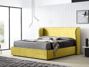 Двуспальная кровать для хранения ткани с мягким изголовьем