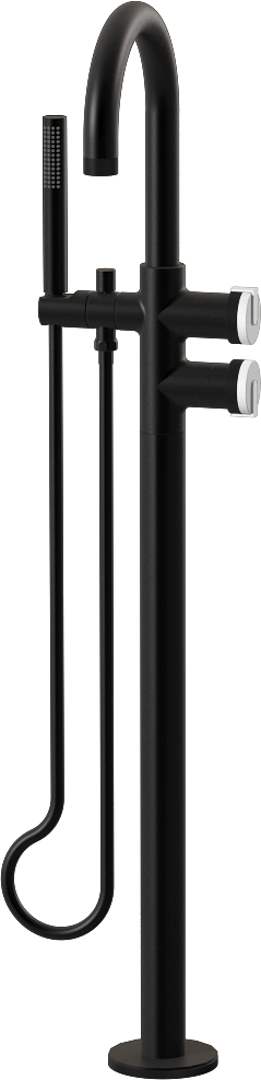 E-11554-R1WT-L1WT-MBK Смеситель напольный отдельностоящий (внешняя часть) GRAFF MOD+