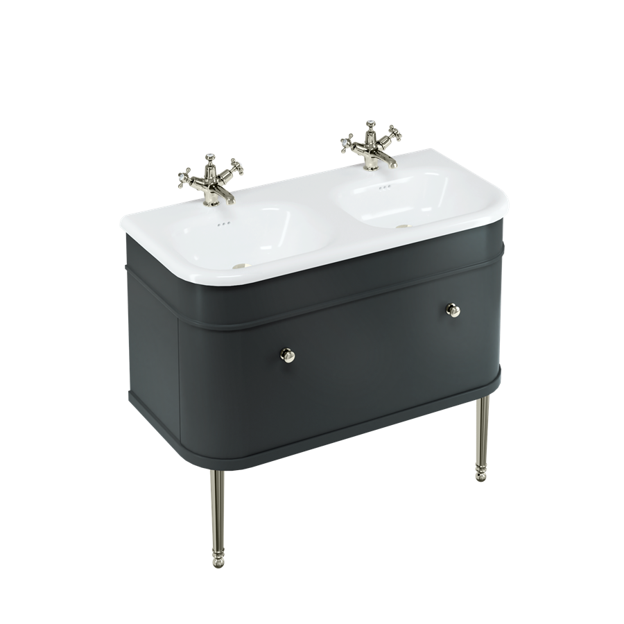 Burlington Chalfont Chalfont 1000мм Тумба с одним выдвижным ящиком - Матовый черный без ног (настенный) CH100MB  - Вид №3