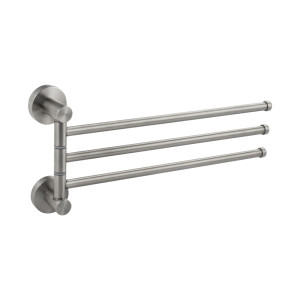 GFmark - Держатель полотенца поворотный, большой, тройной, с двойным креплением, из нержавеющей стали, код: 80132