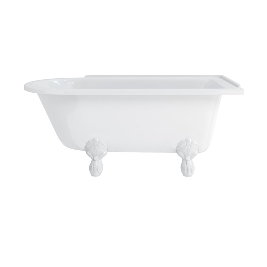 Burlington Душевая ванна для правой руки Hampton 150 см с роскошными ножками Правая рука с ножками Luxury Claw в черном цвете L1B E21  - Вид №2