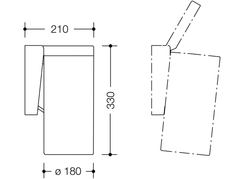 477.05B100 мусорное ведро HEWI Edition matt | Polyamid  - Вид №7
