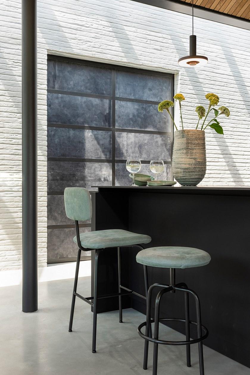 Jess Высокий кожаный табурет с подставкой для ног Zipp sun-id-1490803 - Вид №3