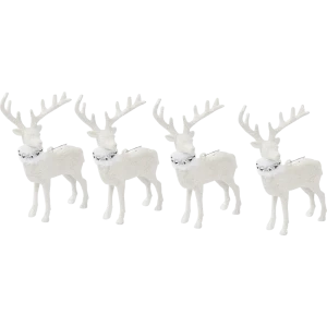 87036494 Елочная игрушка Олень 14x15.5 цвет белый 4 шт. STLM-1462759