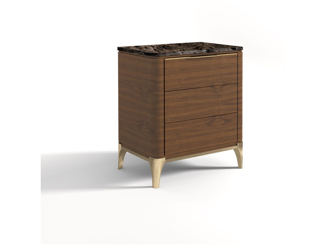 Деревянная и мраморная тумбочка с ящиками Hurtado Evolution ARCH-00067609 - Вид №3